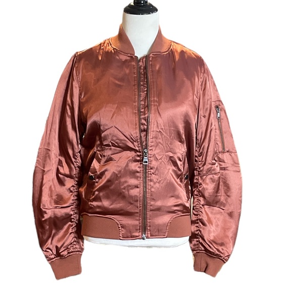 BOOHOO LYDIA SILKY MA1 BOMBER JACKET **NWT** - Picture 2 of 12